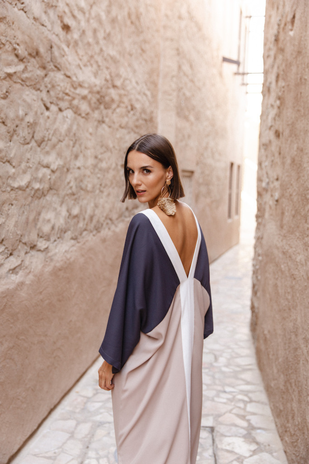 VAM | Caftán Gris y Camel - Malota